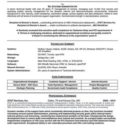 Excellent Linux System Administrator Resume