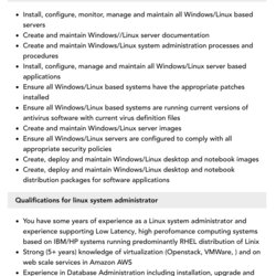 Linux System Administrator Job Description Velvet Jobs