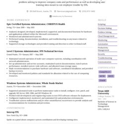 Cool Systems Administrator Resume Example Writing Tips For
