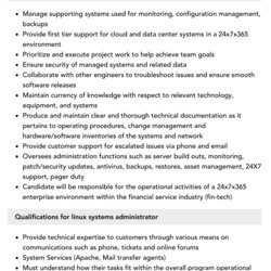 Linux Systems Administrator Job Description Velvet Jobs