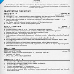 Superb Technician Resume Sample Samples Examples Perfect Maintenance Letter Air Conditioning Template Heating