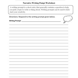 Remarkable Whats Narrative Essay Writing Grade Prompts Worksheets Prompt Worksheet Topics Honors Pathfinder