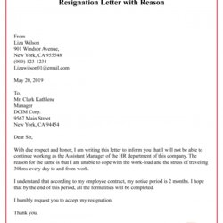 Free Resignation Letter Sample Example With Reason