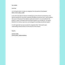 Super Resignation Letters Examples In Google Docs Outlook Pages Letter Template For Personal Reason