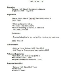 Fine High School Student Resume Examples First Job Business Template For Students Sample Example Templates