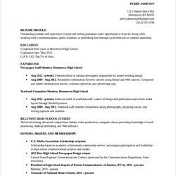 Admirable High School Student Resume Samples Sample Templates Job Resumes Informational For