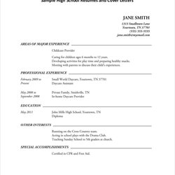 High School Student Resume Templates Doc Students Experience Work Job Samples Template Sample Examples For