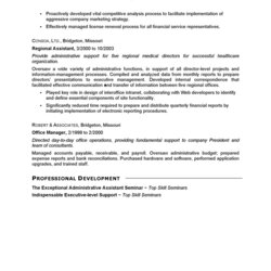 Terrific Resume Example Executive Assistant Examples Sample Electronic Bibliography Job Summary