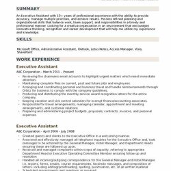 Perfect Executive Assistant Resume Samples Skills Example