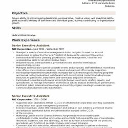 The Highest Quality Senior Executive Assistant Resume Samples Template Build