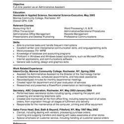 Magnificent Resume Administrative Assistant Objective Examples Free Sample Executive Ats Template Samples