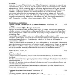 Resume Objective Administrative Assistant Examples Sample Executive Office Resumes Statement Administrator