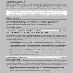 Splendid Sample Objective For Executive Assistant Resume Example Gallery Administrative Scaled