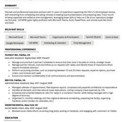 Exceptional Resume For Executive Assistant Example Template Updated