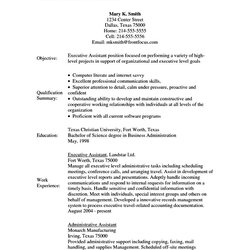 Executive Assistant Resume Objective Free Samples Examples Format Vitae Experience Career