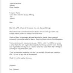 Best Sample Official Cover Letter English Example