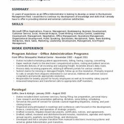 Perfect Office Administration Resume Samples Administrative Example