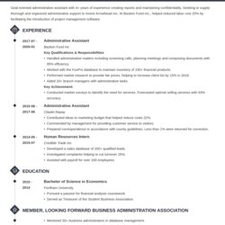 Preeminent Business Administration Resume Samples And Writing Guide Example Template Diamond