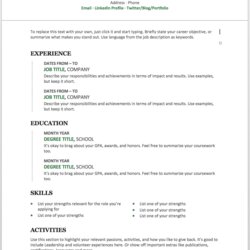 High Quality Printable Resume Templates Free Template Simple