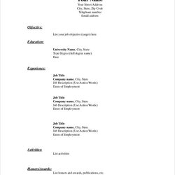 Admirable It Resume Format Template Word Download Basic Simple Blank Printable Sample Job Templates