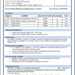 Eminent Best Resume Format For Freshers Download Sample Fresher Templates Template Curriculum Professional