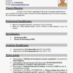 Cool Image Result For Resume Format Freshers Fresher Examples Sample Job India Indian Call Center Simple
