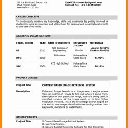 Simple Resume Format For Freshers Fresher Assistant Automobile