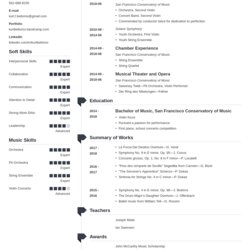Music Resume Template With Examples For Musician Example Muse