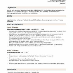 Music Resume Template Free Sample Cover Letter And Director