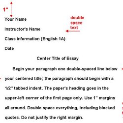 How To Write Narrative Essay Style Help Me An Format Formatting Spaced Double