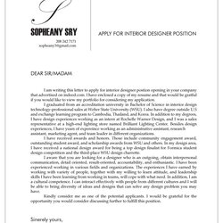Interior Designer Cover Letter Page