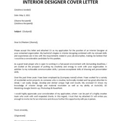 Smashing Interior Designer Cover Letter