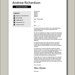 Interior Designer Cover Letter Sample Example Designing Creative Free