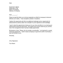 Outstanding Resignation Letter Template
