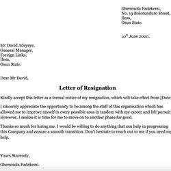 Wizard Resignation Letter Samples