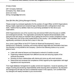 Peerless Legal Assistant Cover Letter Examples Officer Sample