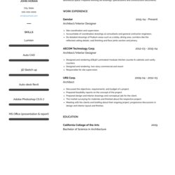 Spiffing Interior Designer Resume Samples And Templates Architect Sample Examples Standard
