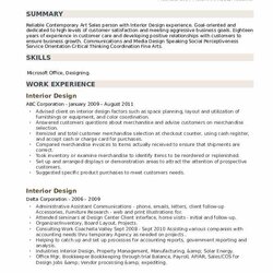 Out Of This World Interior Design Resume Samples College