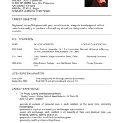 Brilliant Resume Nurses Sample Resumes Nursing Format Vitae Curriculum Examples Nurse Template Example