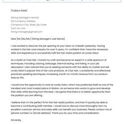 Very Good Model Cover Letter Example Writing Tips Resume Genius Hair Stylist Sample