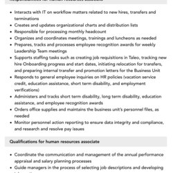Sterling Human Resources Associate Job Description Velvet Jobs