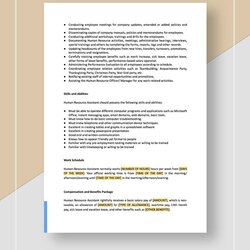 Swell Human Resources Assistant Job Description In Google Docs Pages Word Template