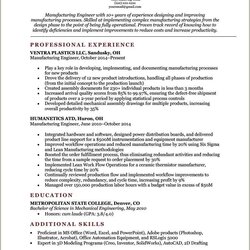 Marvelous Manufacturing Process Engineer Resume Sample Example Gallery