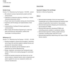 Great Manufacturing Test Engineer Resume Samples Velvet Jobs