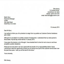Great Short Notice Resignation Letter Resign Letters