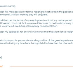 Peerless How To Write Formal Resignation Letter With Templates Resigning Short Notice