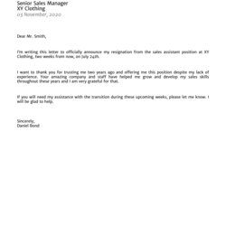 Excellent Letter Of Resignation Samples How To Write Sample For An Entry Level Job