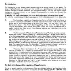 Short Story Literary Analysis Essay Sample How To Write Examples Samples Outline Id
