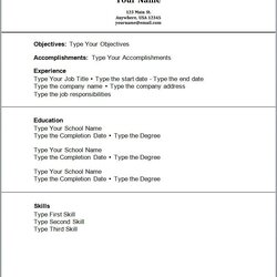 Eminent Simple Resume With No Experience
