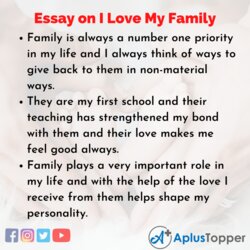 Capital Essay On Love My Family For Students And About